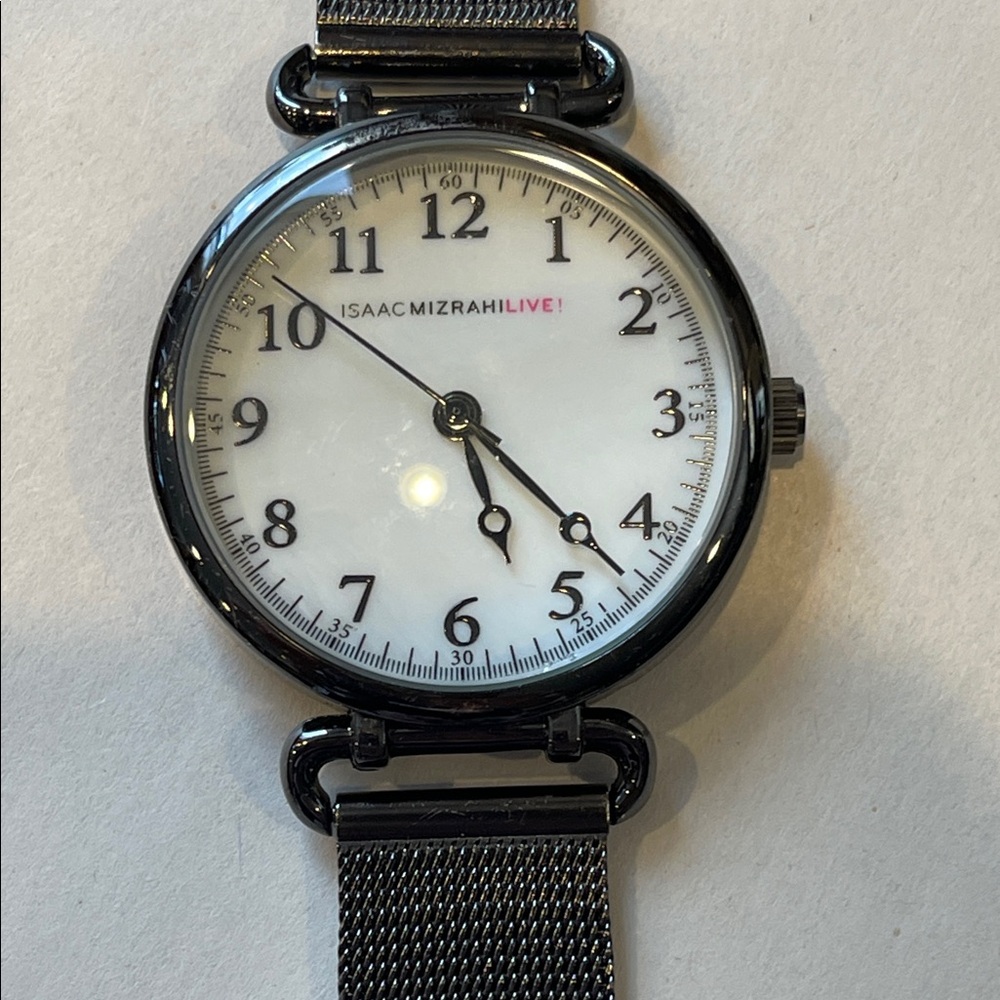 Isaac Mizrahi Live Black Mesh Watch Quartz Japan movement